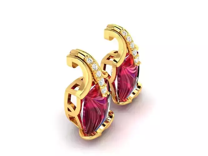 Women earrings 3dm render detail 3D print model