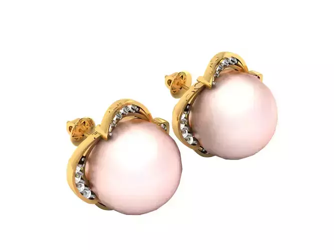 Women pearl earrings 3dm render detail 3D print model