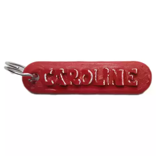 CAROLINE Personalized keychain embossed letters 3D print model