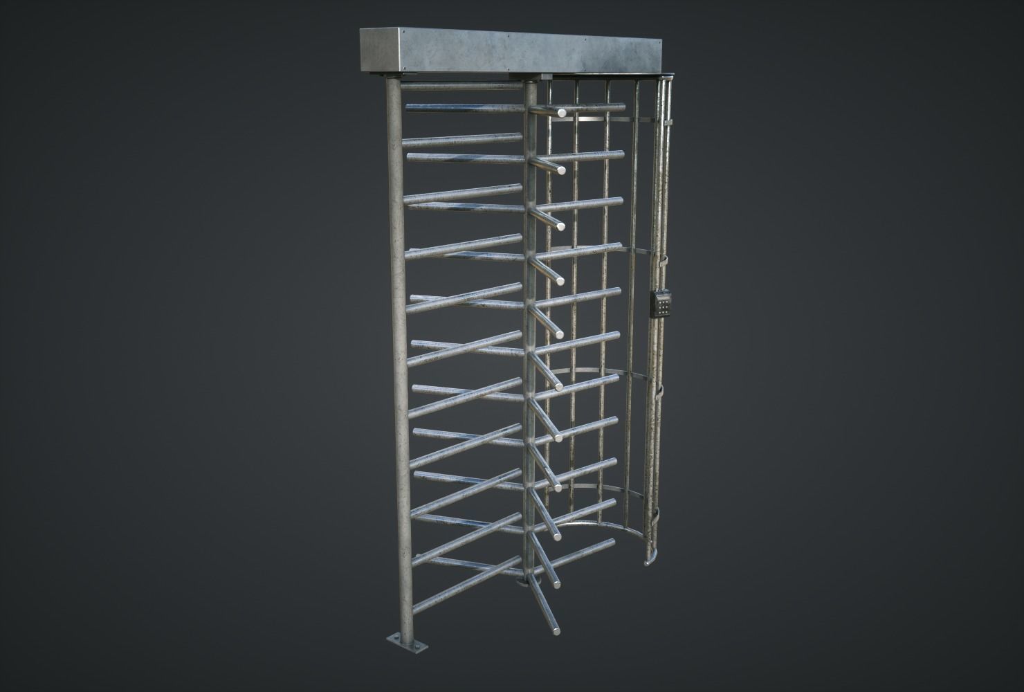 Security Turnstile Low-poly 3D model_1