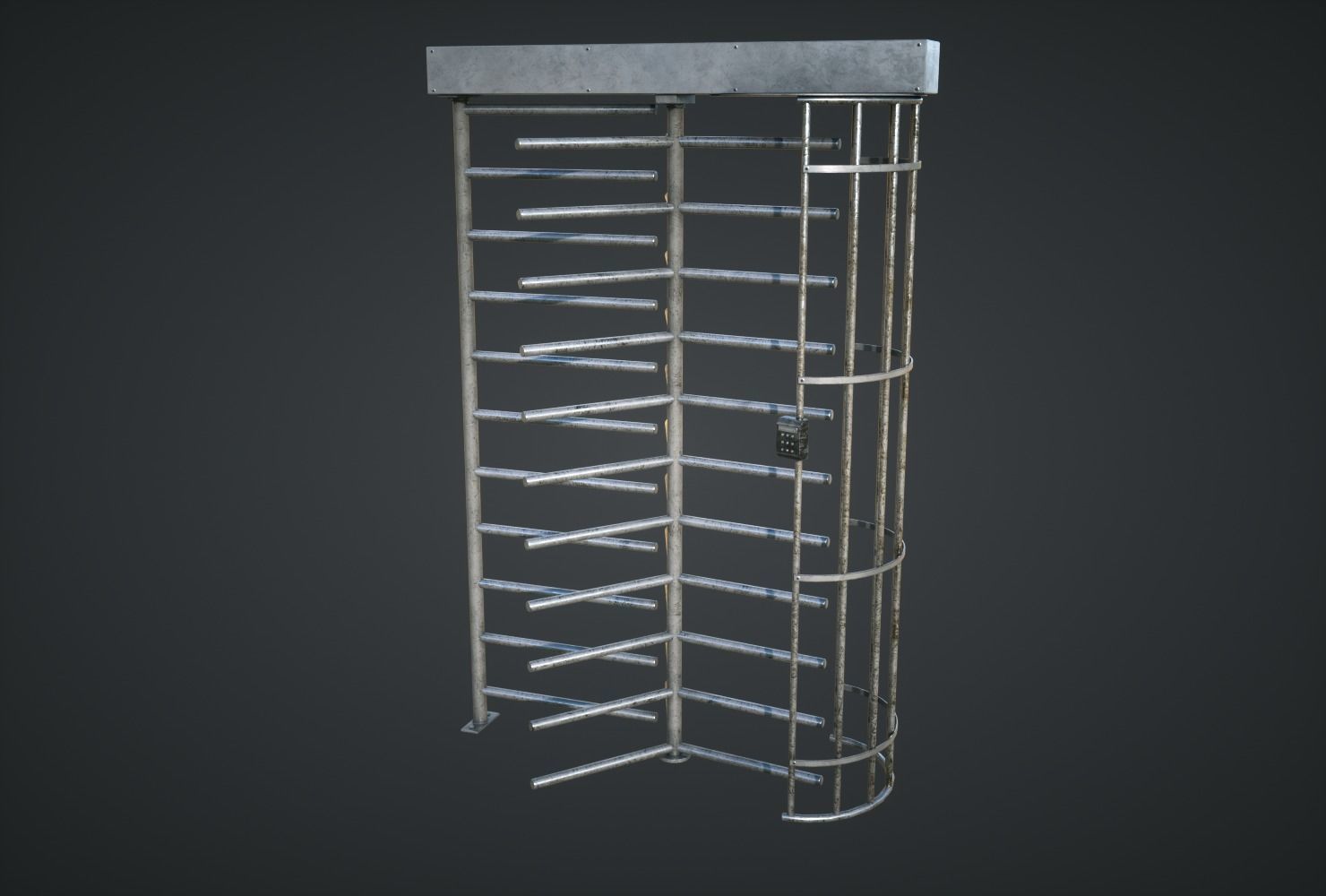 Security Turnstile Low-poly 3D model_2