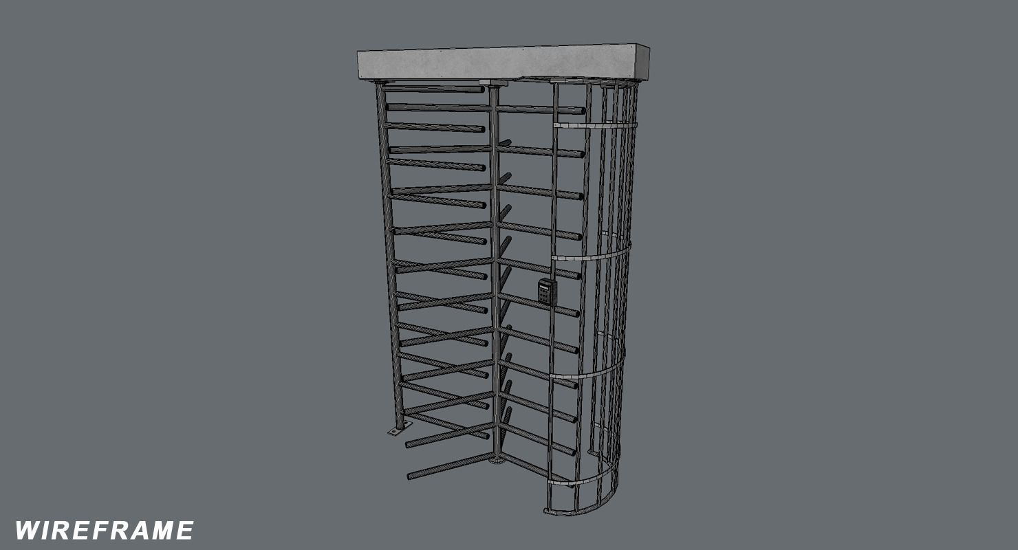 Security Turnstile Low-poly 3D model_6