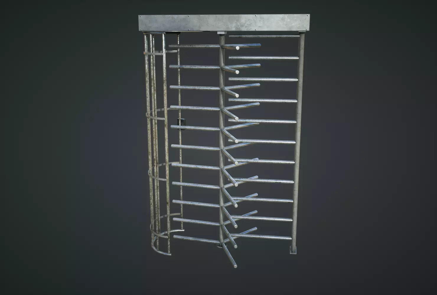 Security Turnstile Low-poly 3D model_0