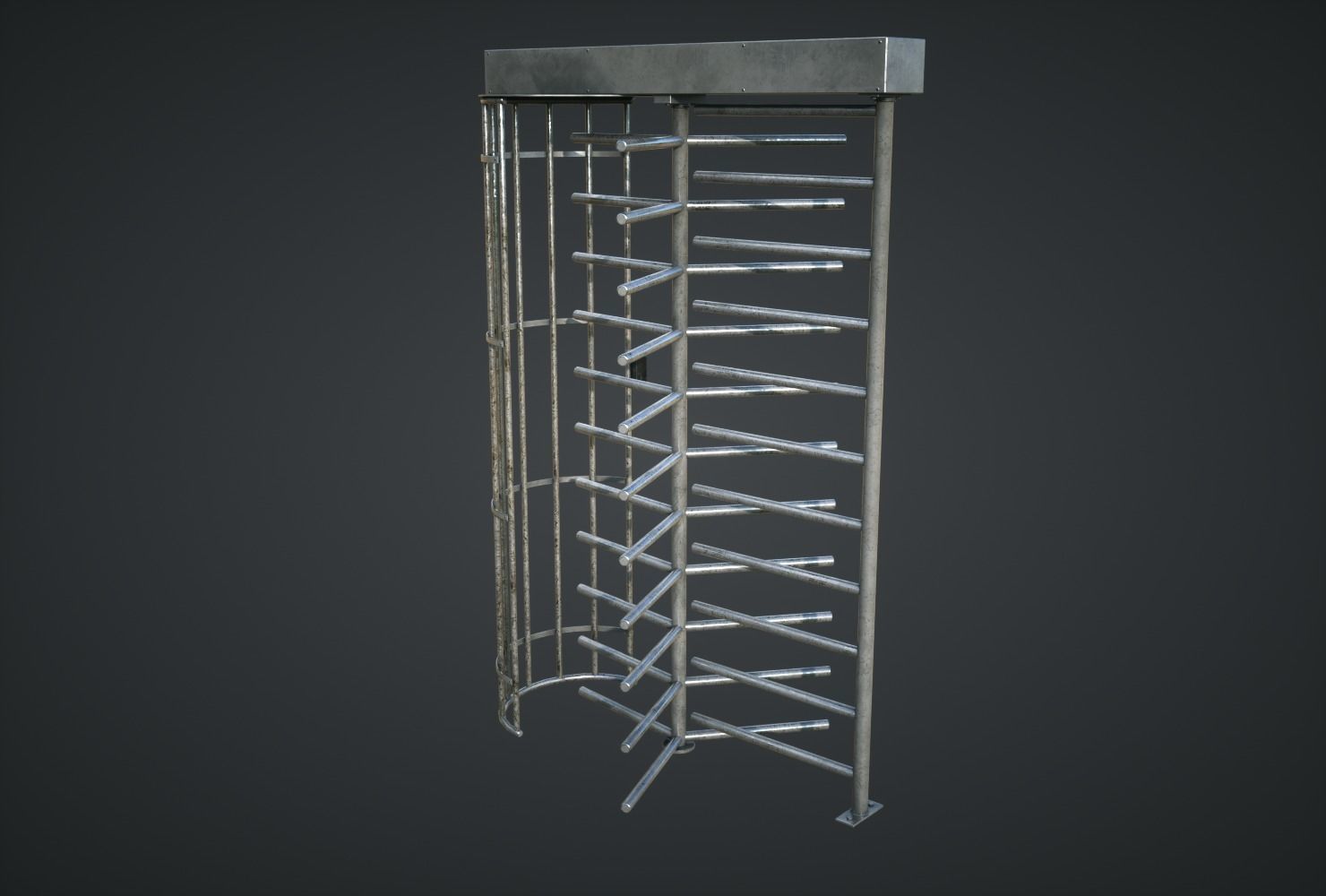 Security Turnstile Low-poly 3D model_5