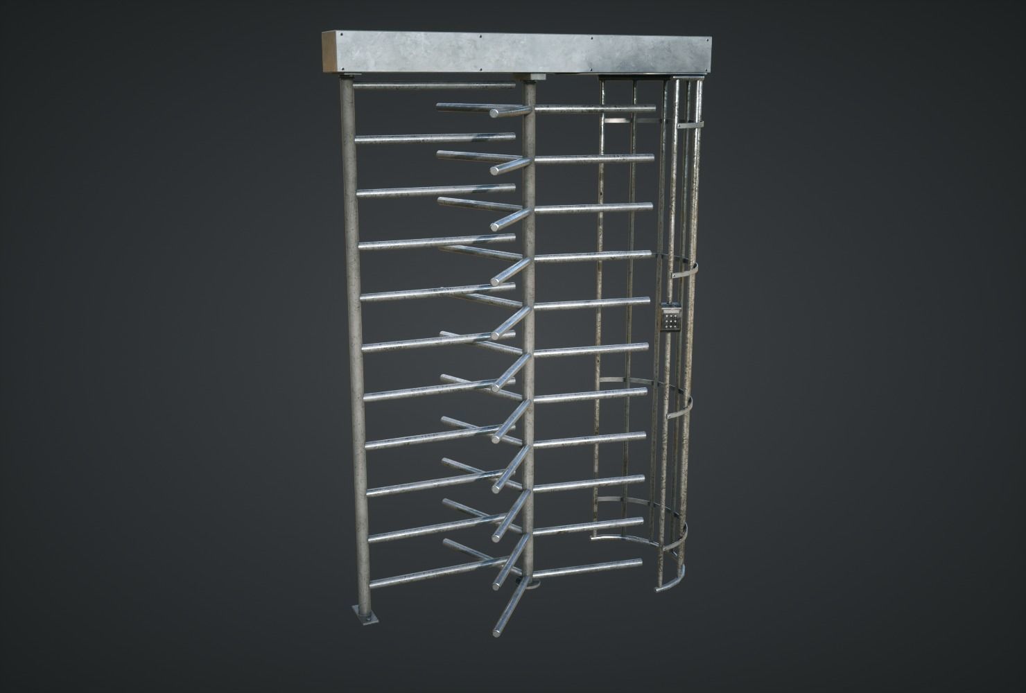 Security Turnstile Low-poly 3D model_4