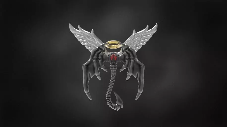 angle demon wings pendant for 3d printing 3D print model 3D print model