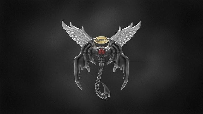 angle demon wings pendant for 3d printing 3D print model 3D print model