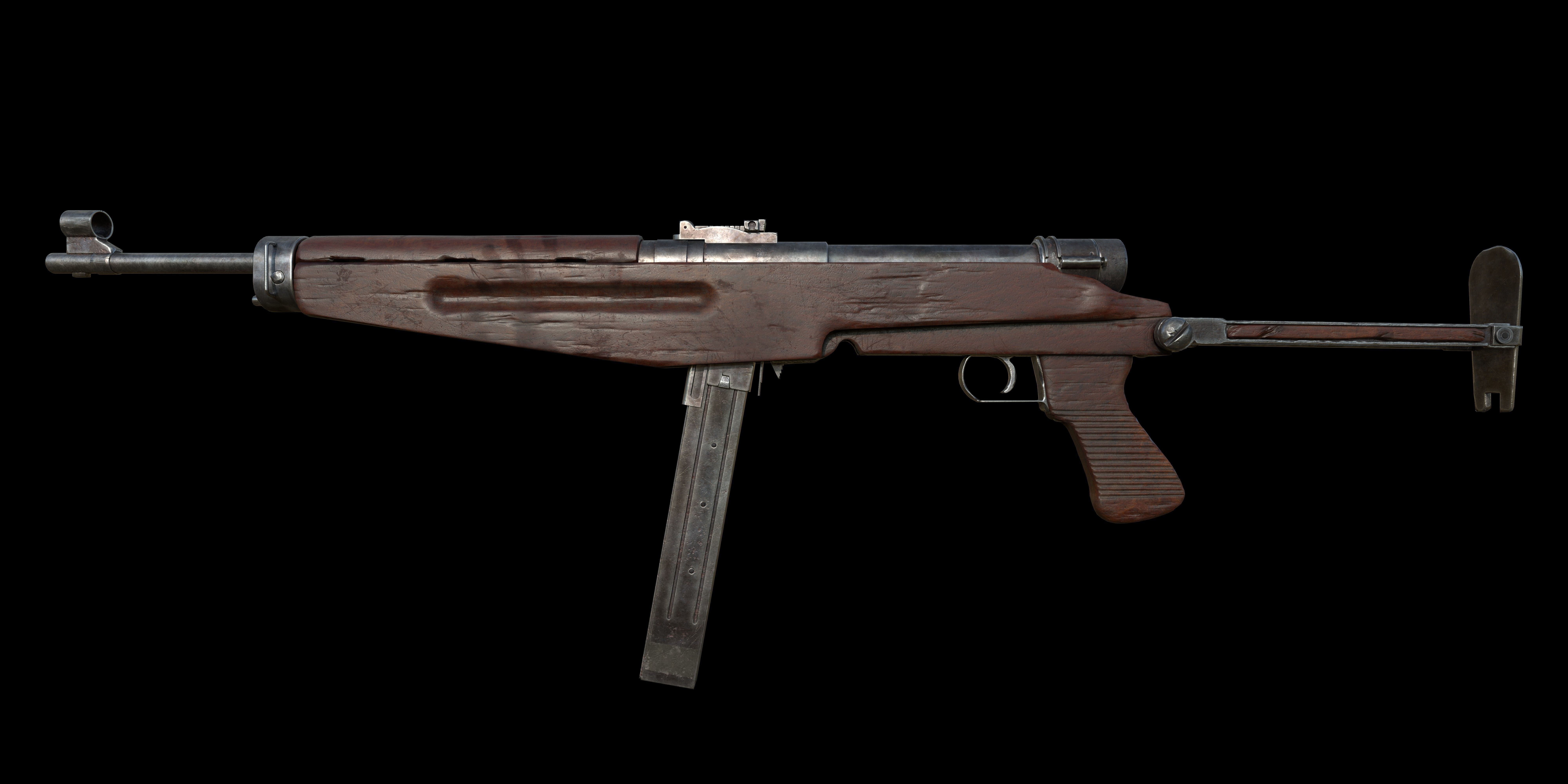 Low poly 43M Submachine gun Low-poly 3D model_1