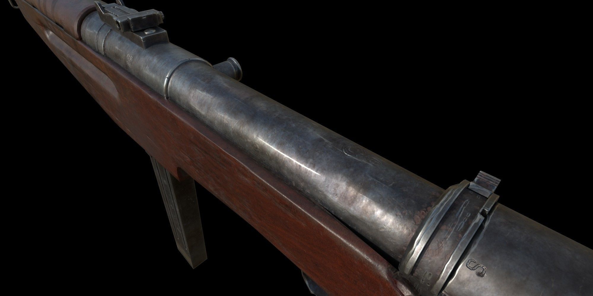 Low poly 43M Submachine gun Low-poly 3D model_4