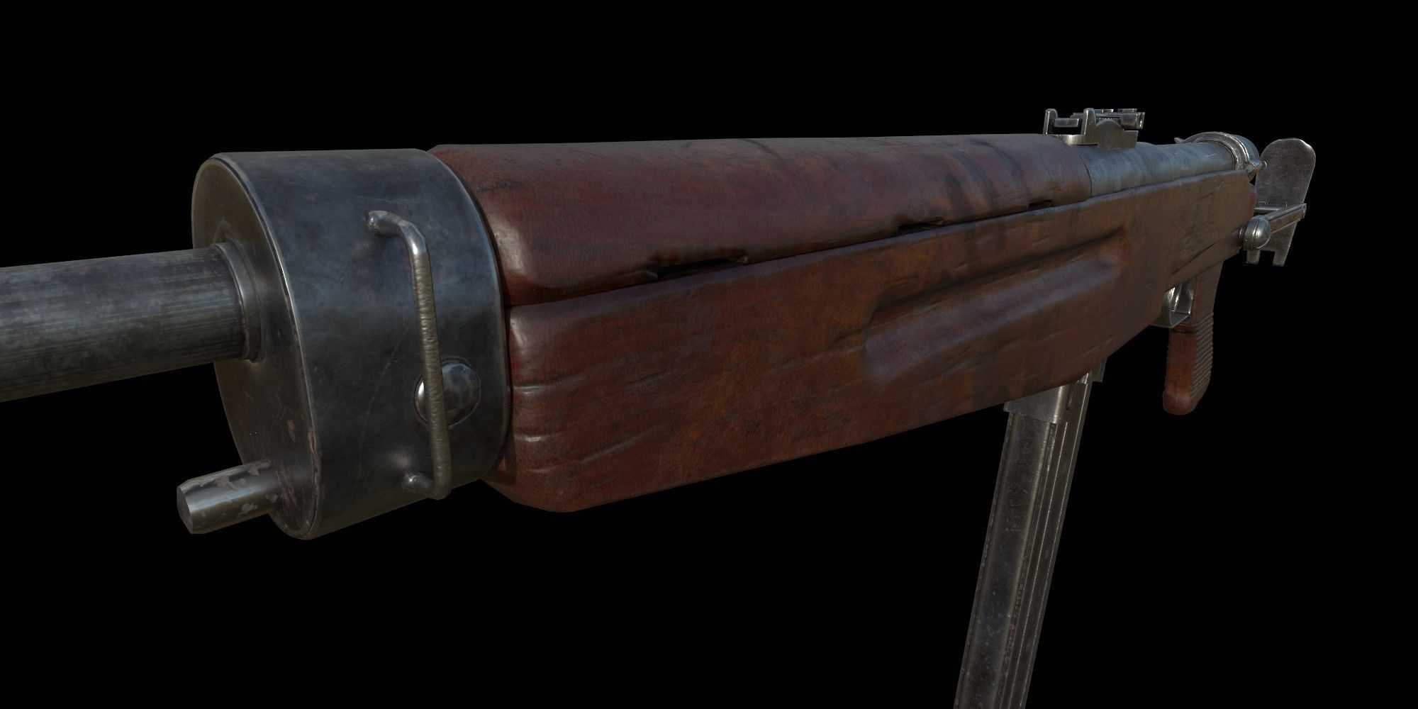 Low poly 43M Submachine gun Low-poly 3D model_5