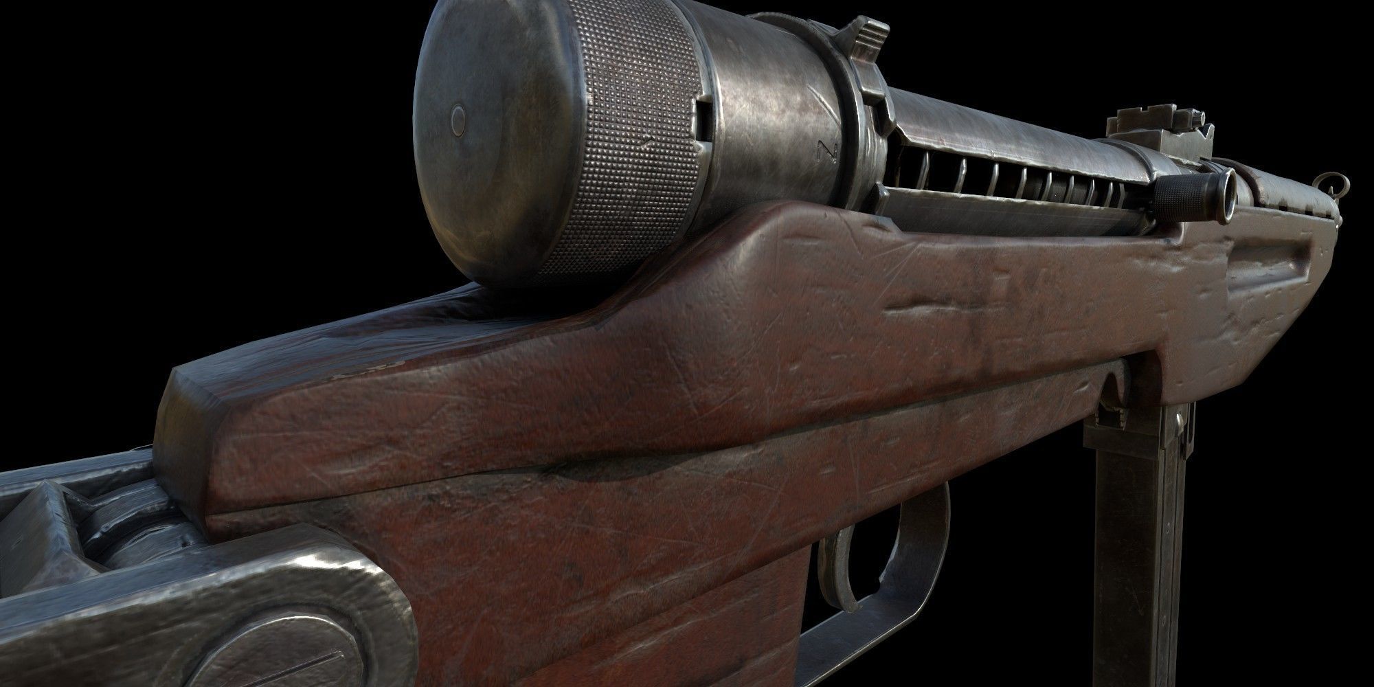 Low poly 43M Submachine gun Low-poly 3D model_2