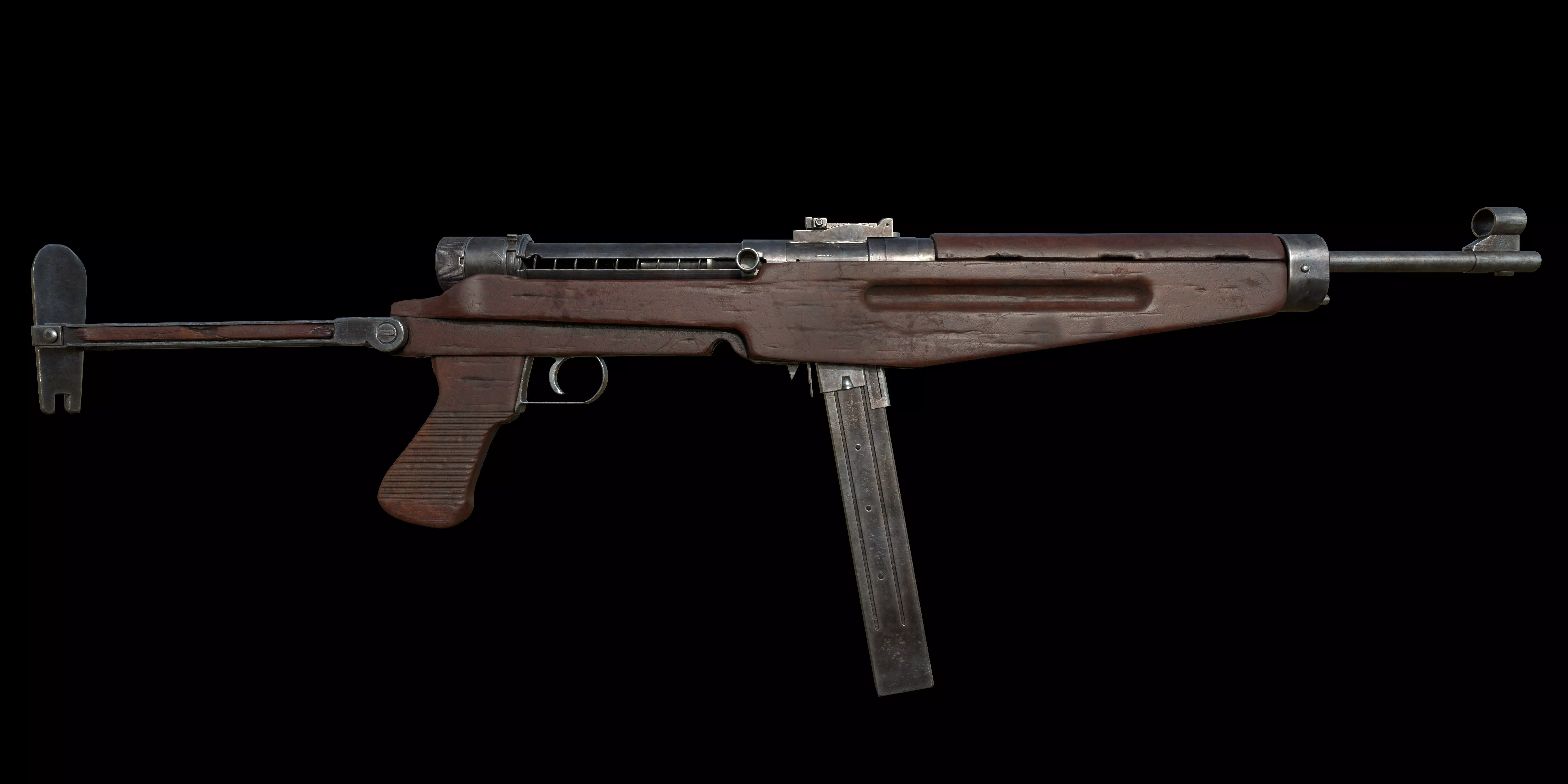 Low poly 43M Submachine gun Low-poly 3D model_0
