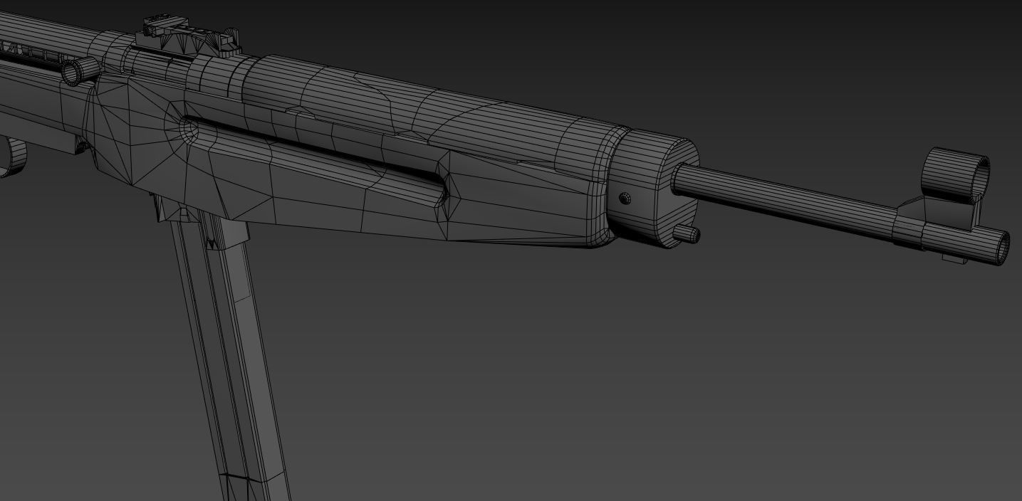 Low poly 43M Submachine gun Low-poly 3D model_9