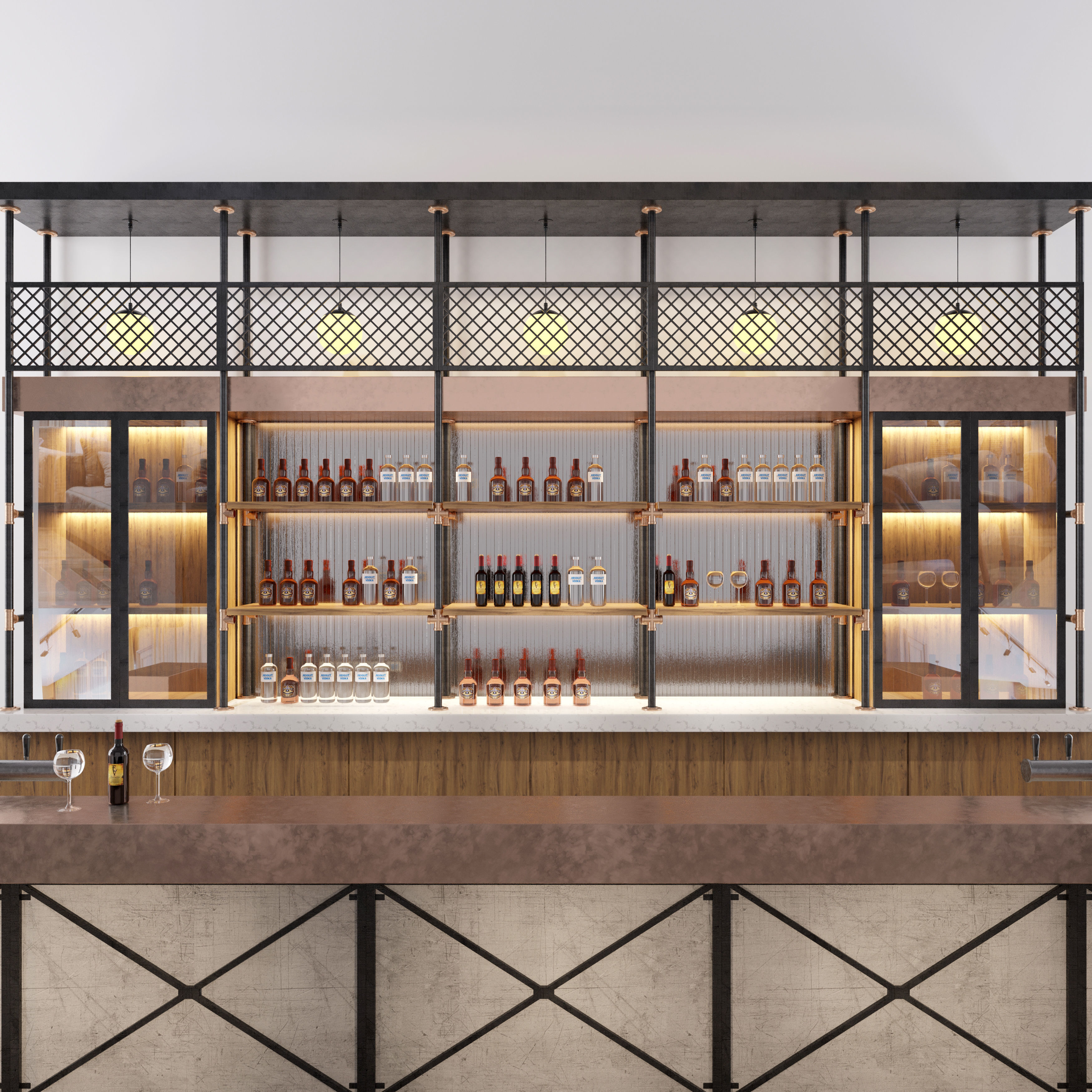 Loft  bar 3D model_3