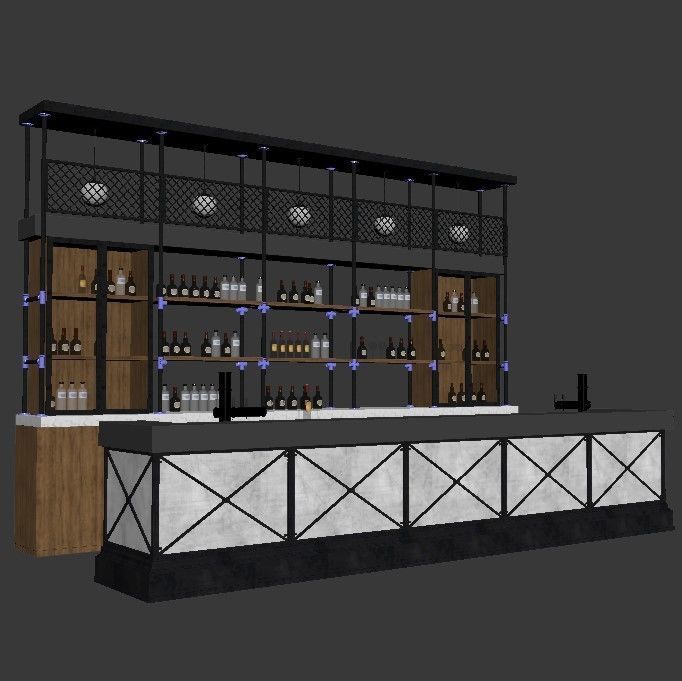 Loft  bar 3D model_4