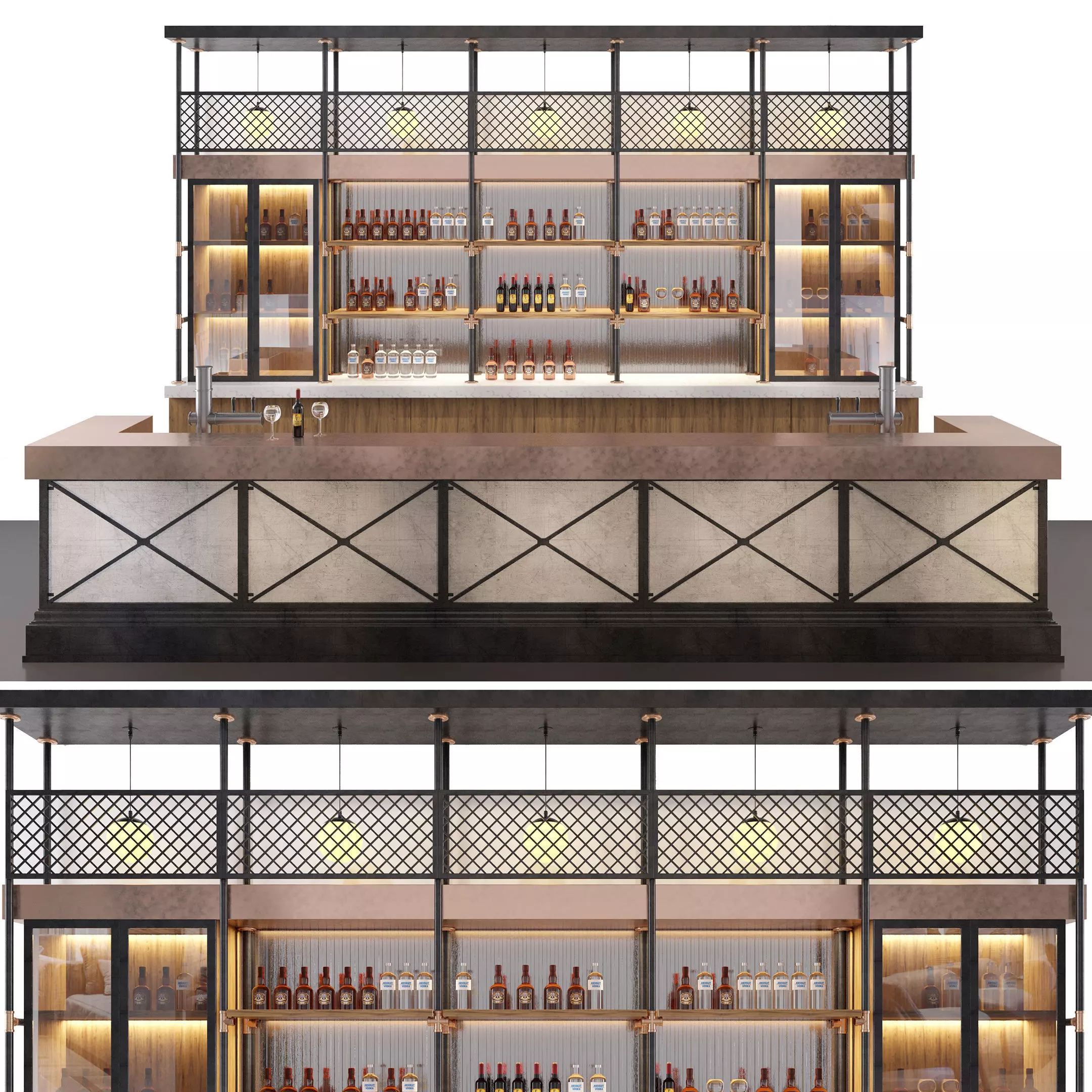 Loft  bar 3D model_0