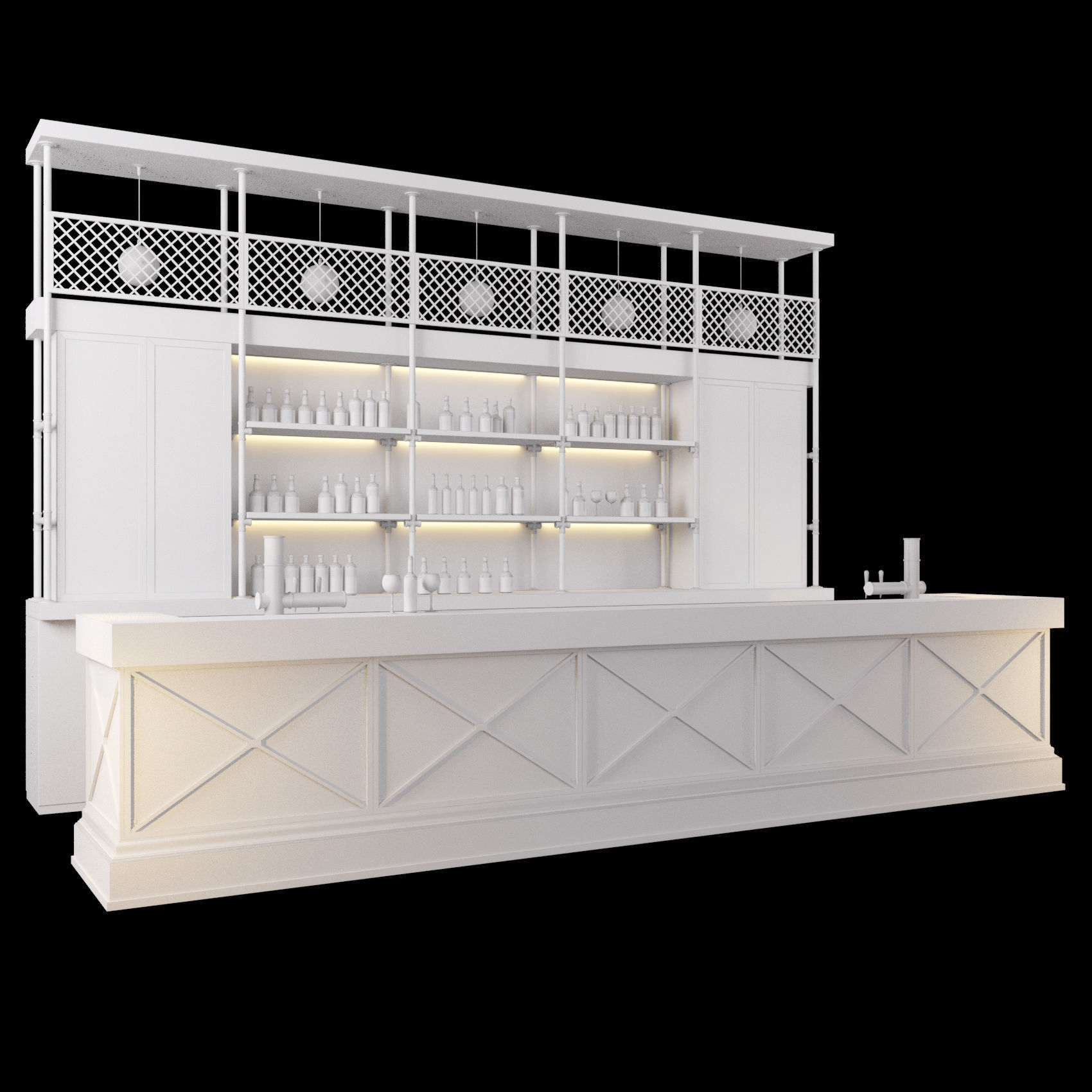 Loft  bar 3D model_2