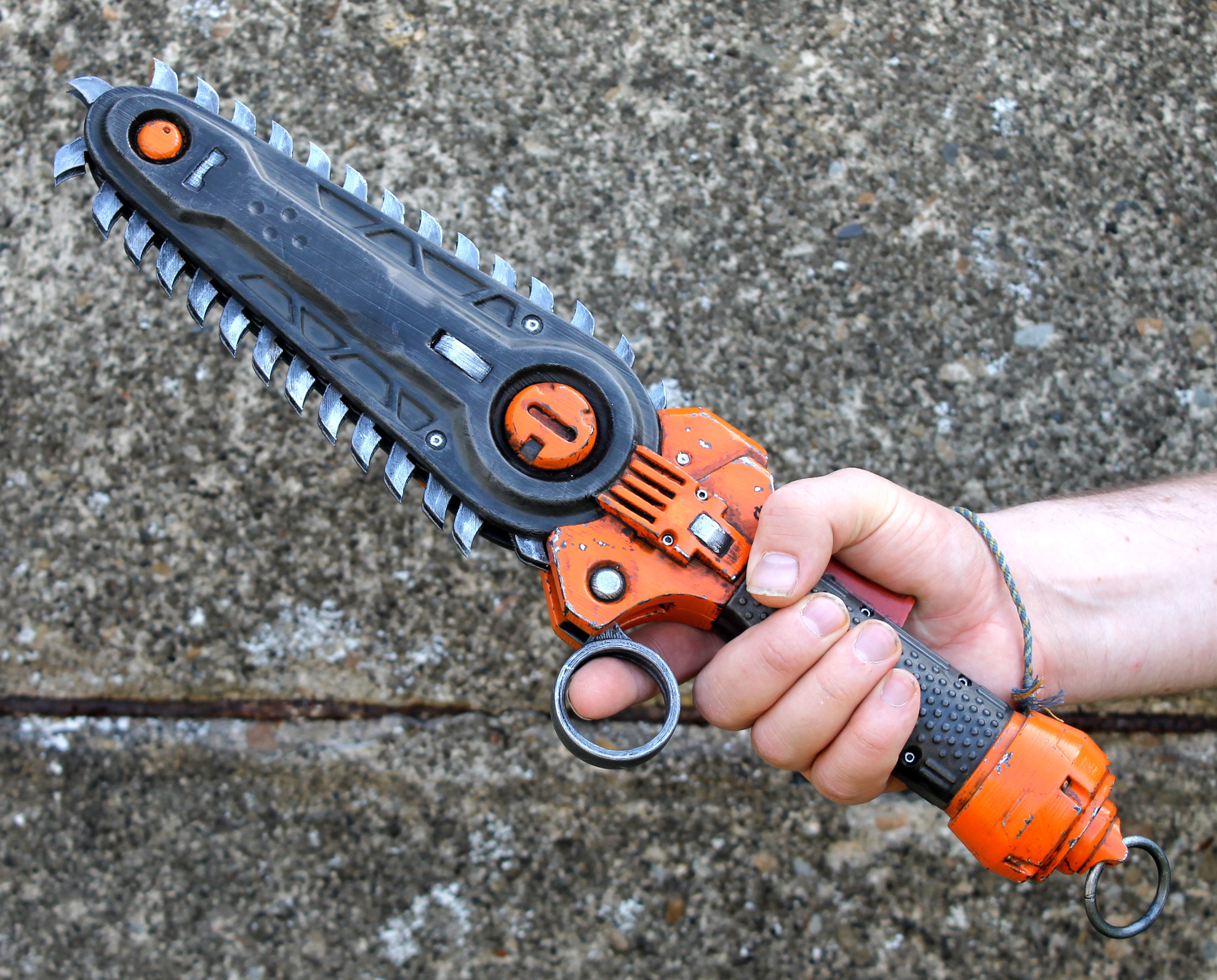 cyberpunk chainKnife weapon 3D print model_4