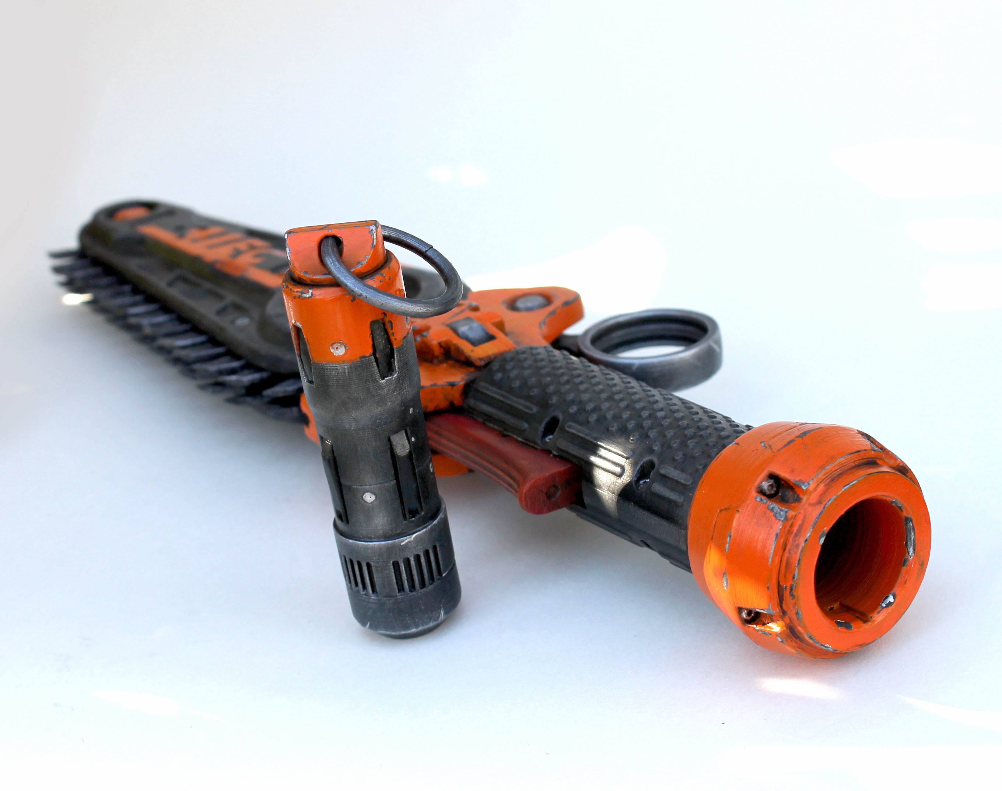 cyberpunk chainKnife weapon 3D print model_2