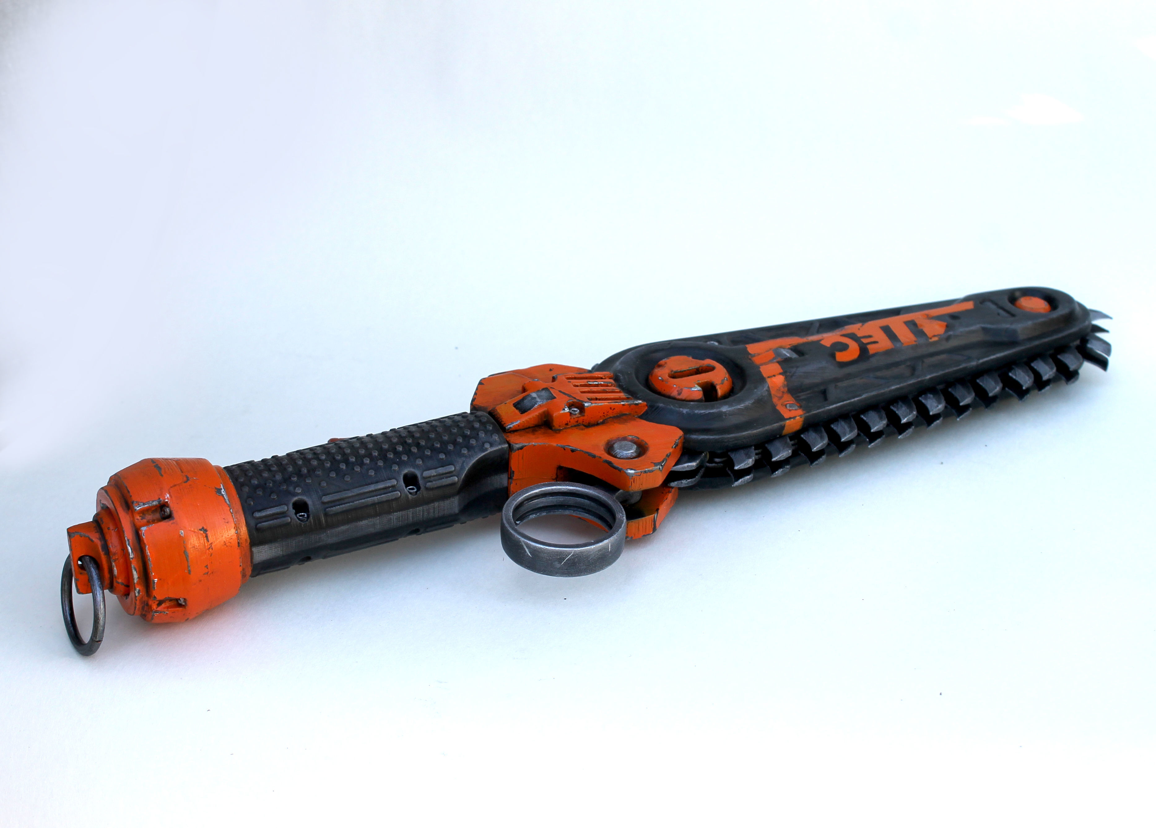 cyberpunk chainKnife weapon 3D print model_3