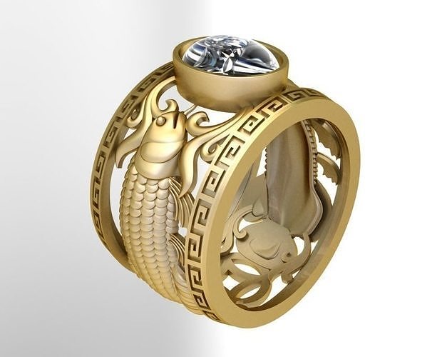 fish dragon jewelry 3D print model