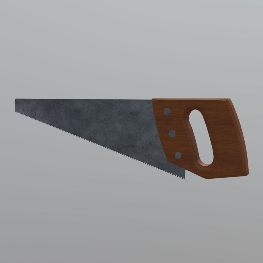 Hand Saw Low-poly 3D model_7