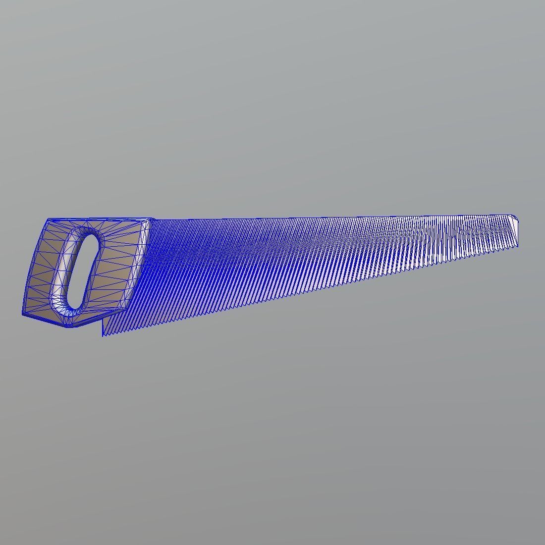 Hand Saw Low-poly 3D model_1
