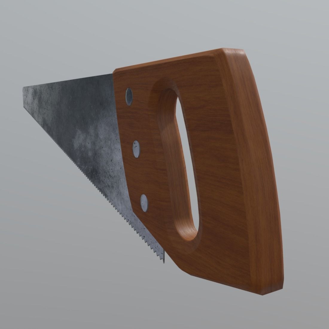 Hand Saw Low-poly 3D model_8