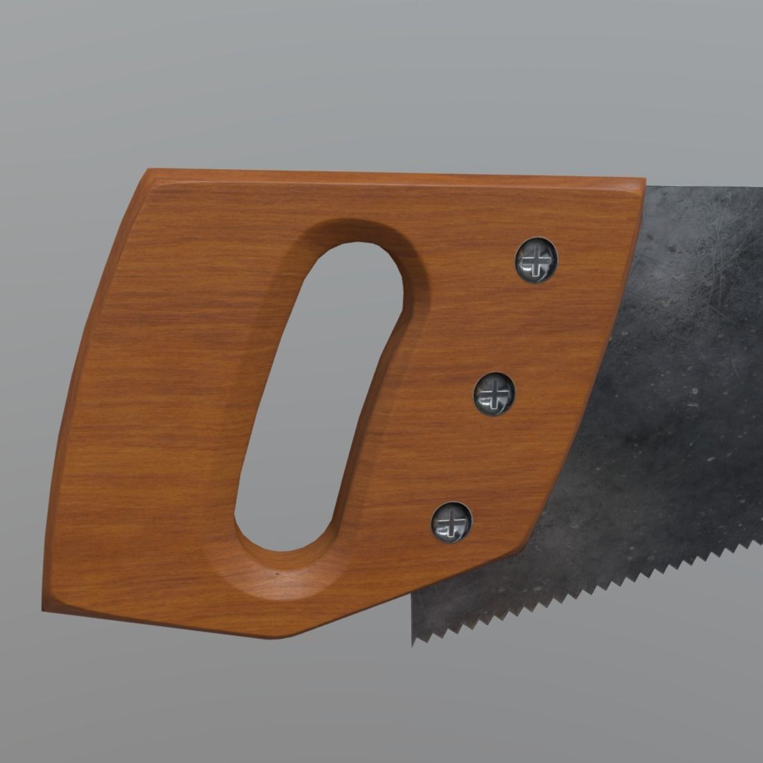 Hand Saw Low-poly 3D model_14
