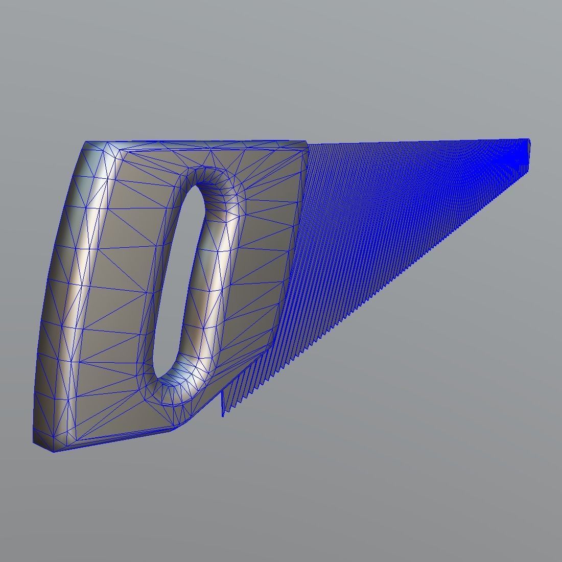 Hand Saw Low-poly 3D model_11