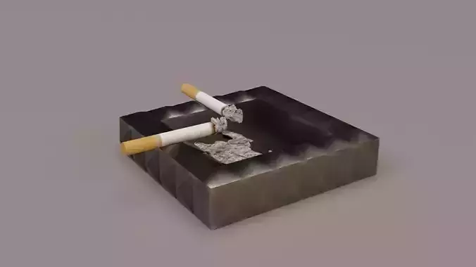Ashtray Metal Low-poly 3D model