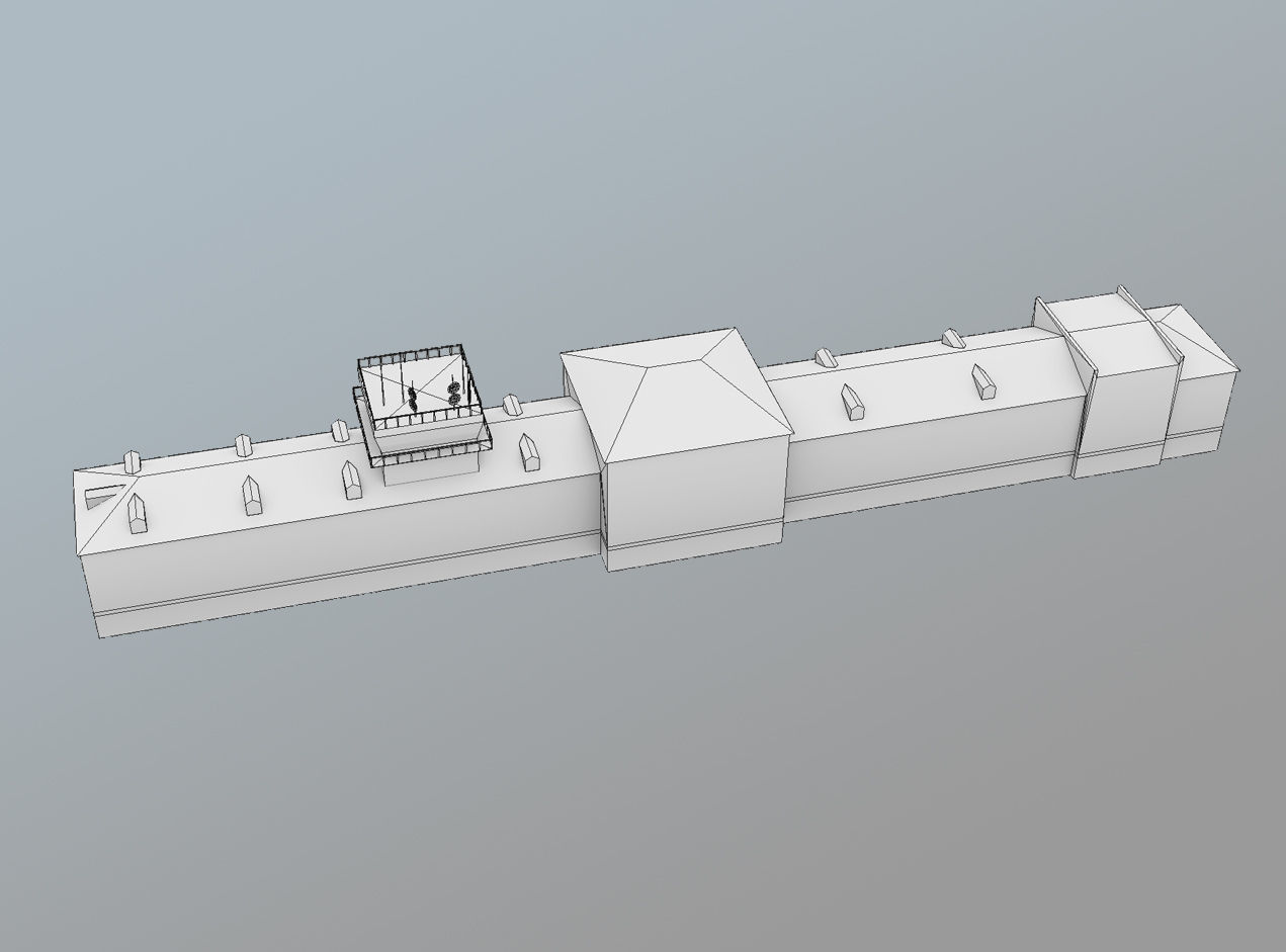 Airport Control Tower USNN-KDP Low-poly 3D model_9