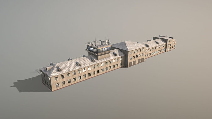Airport Control Tower USNN-KDP Low-poly 3D model