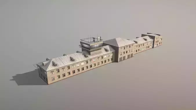Airport Control Tower USNN-KDP Low-poly 3D model