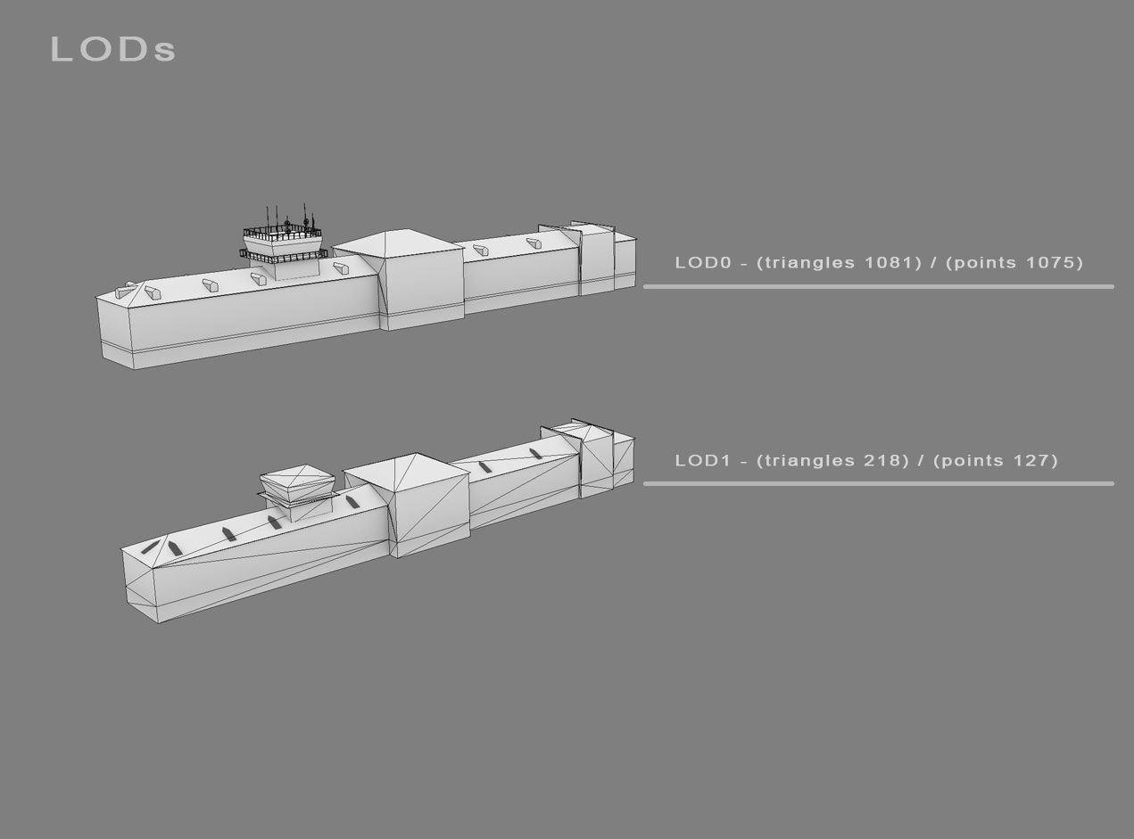 Airport Control Tower USNN-KDP Low-poly 3D model_14
