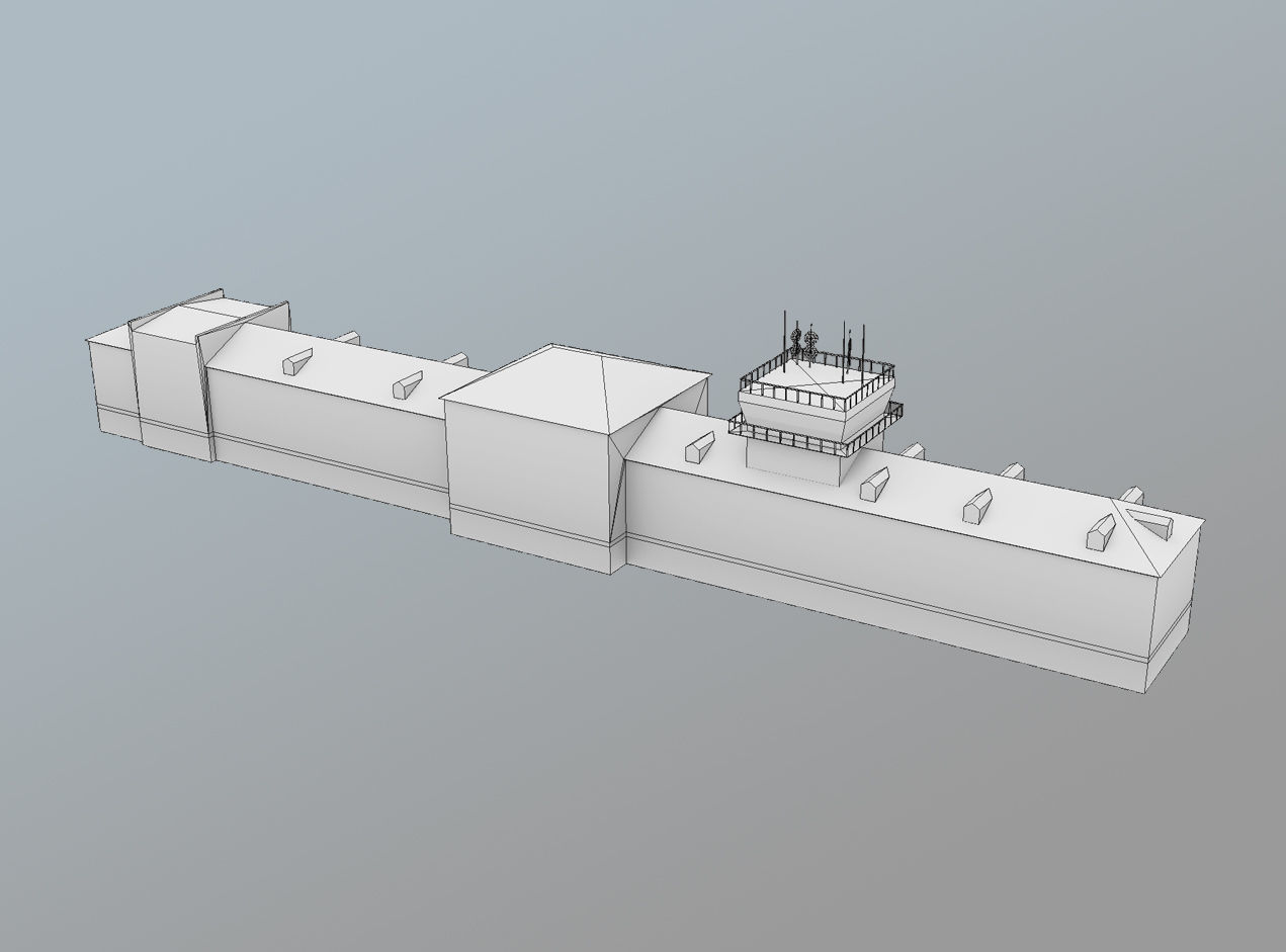 Airport Control Tower USNN-KDP Low-poly 3D model_8