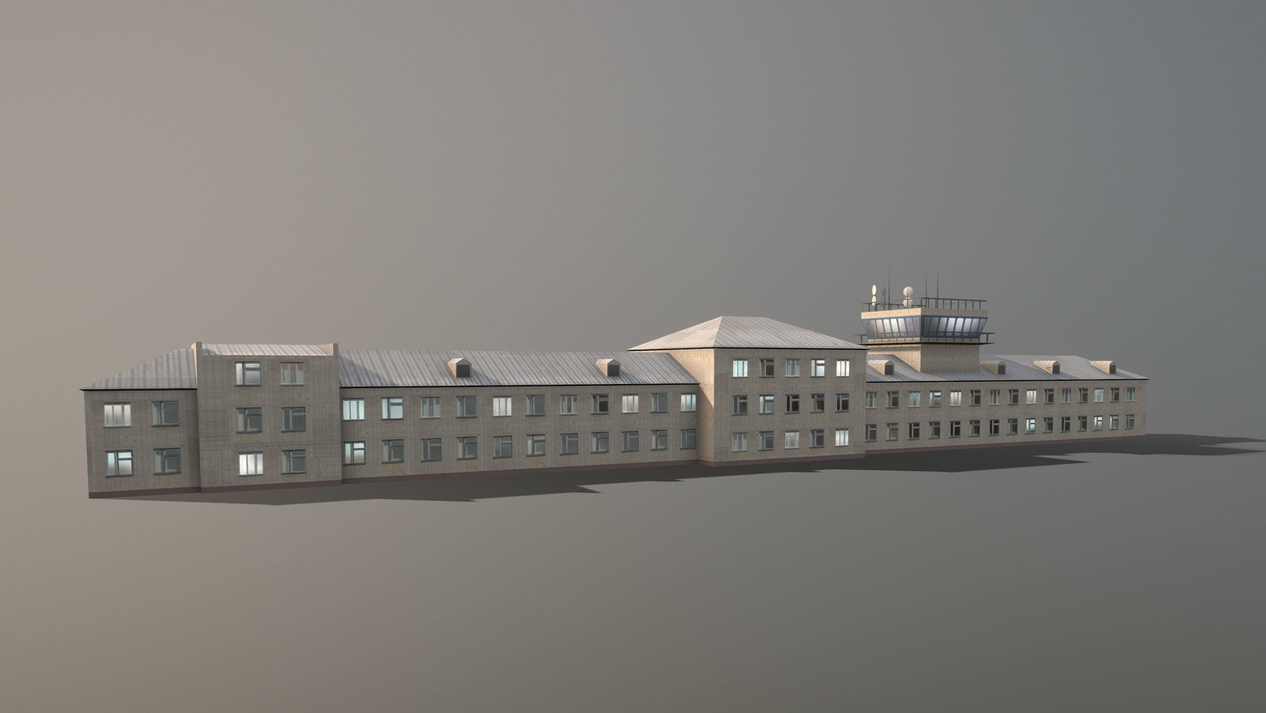 Airport Control Tower USNN-KDP Low-poly 3D model_4