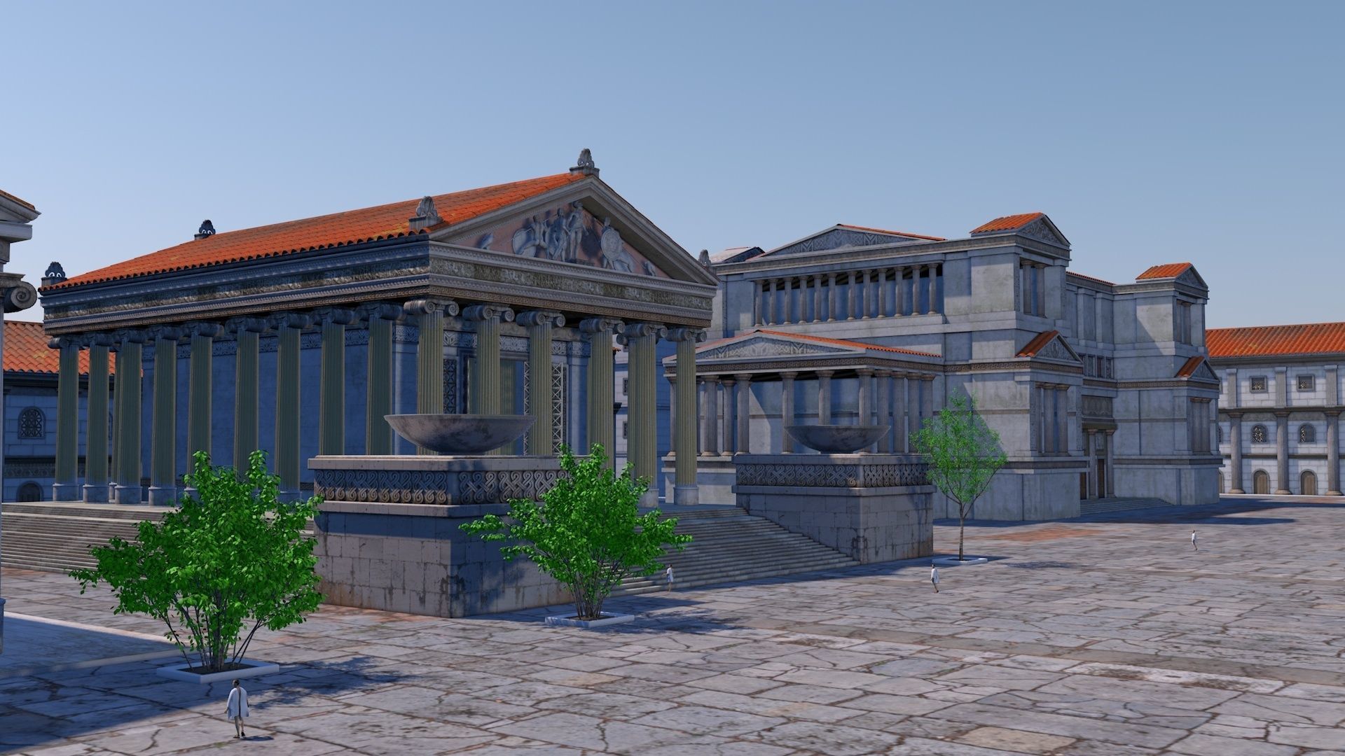 Classic romanic city 3D model_2