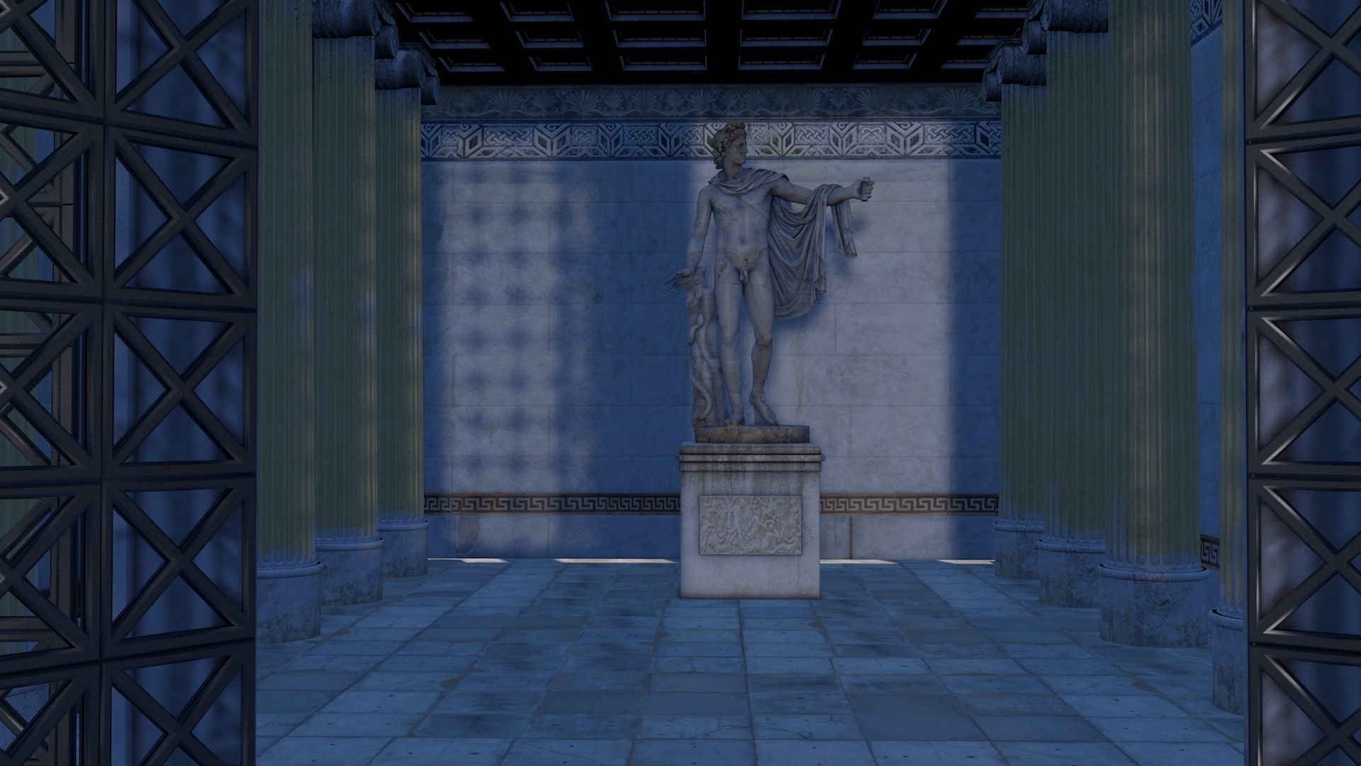 Classic romanic city 3D model_6