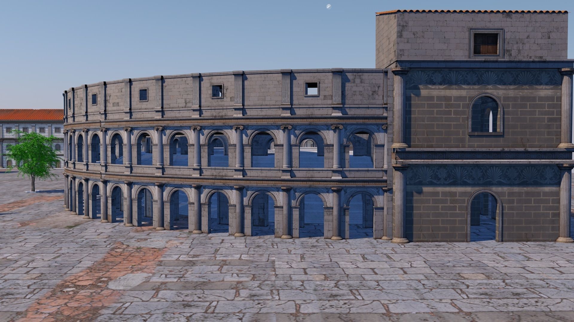 Classic romanic city 3D model_7