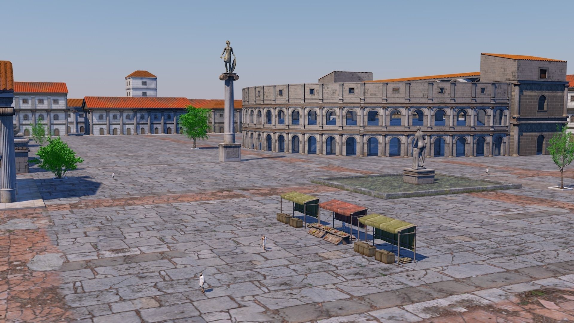 Classic romanic city 3D model_1