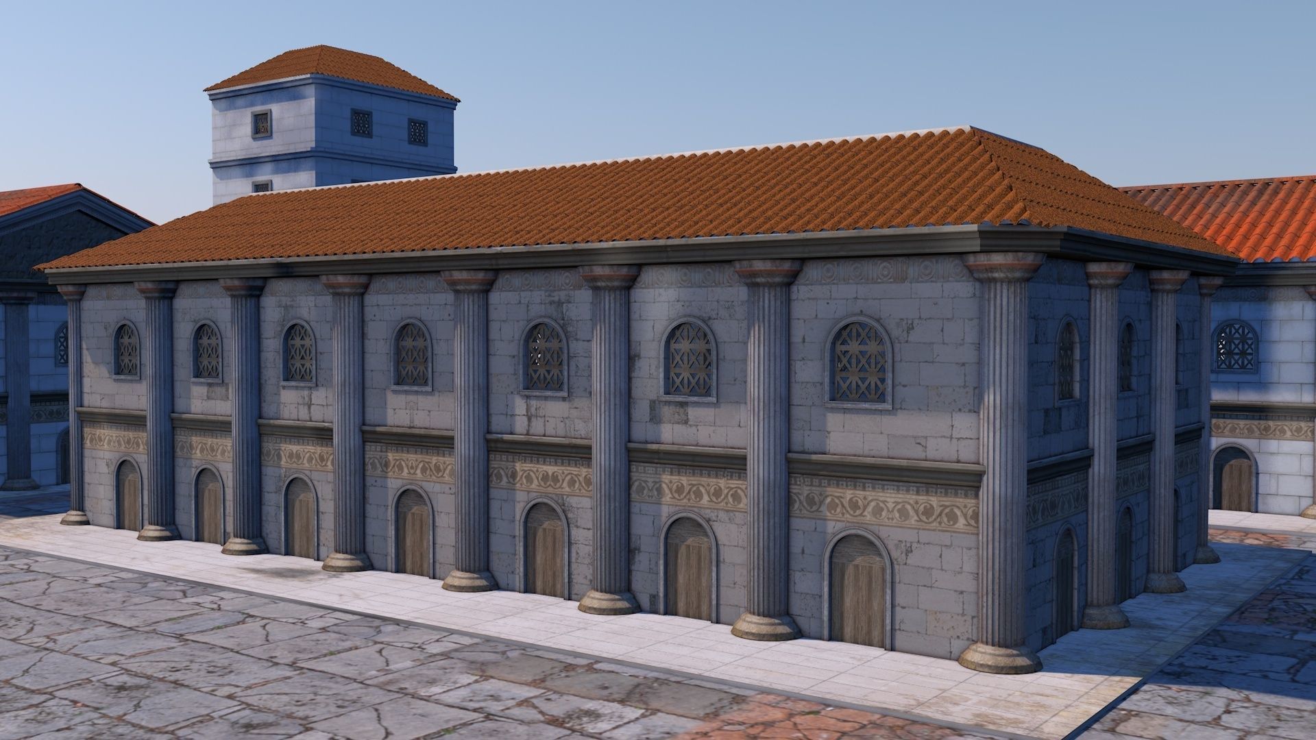 Classic romanic city 3D model_25