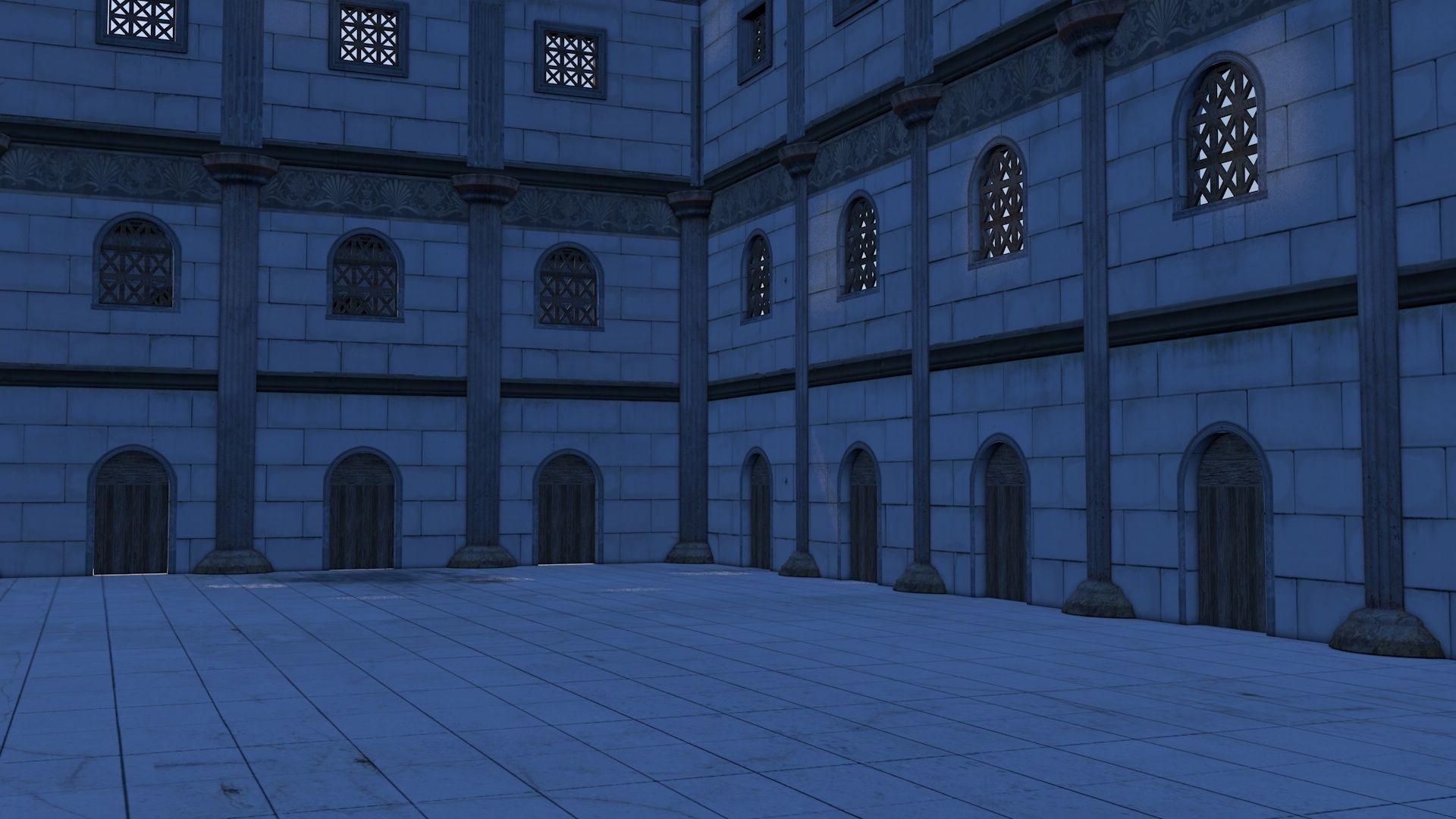 Classic romanic city 3D model_26