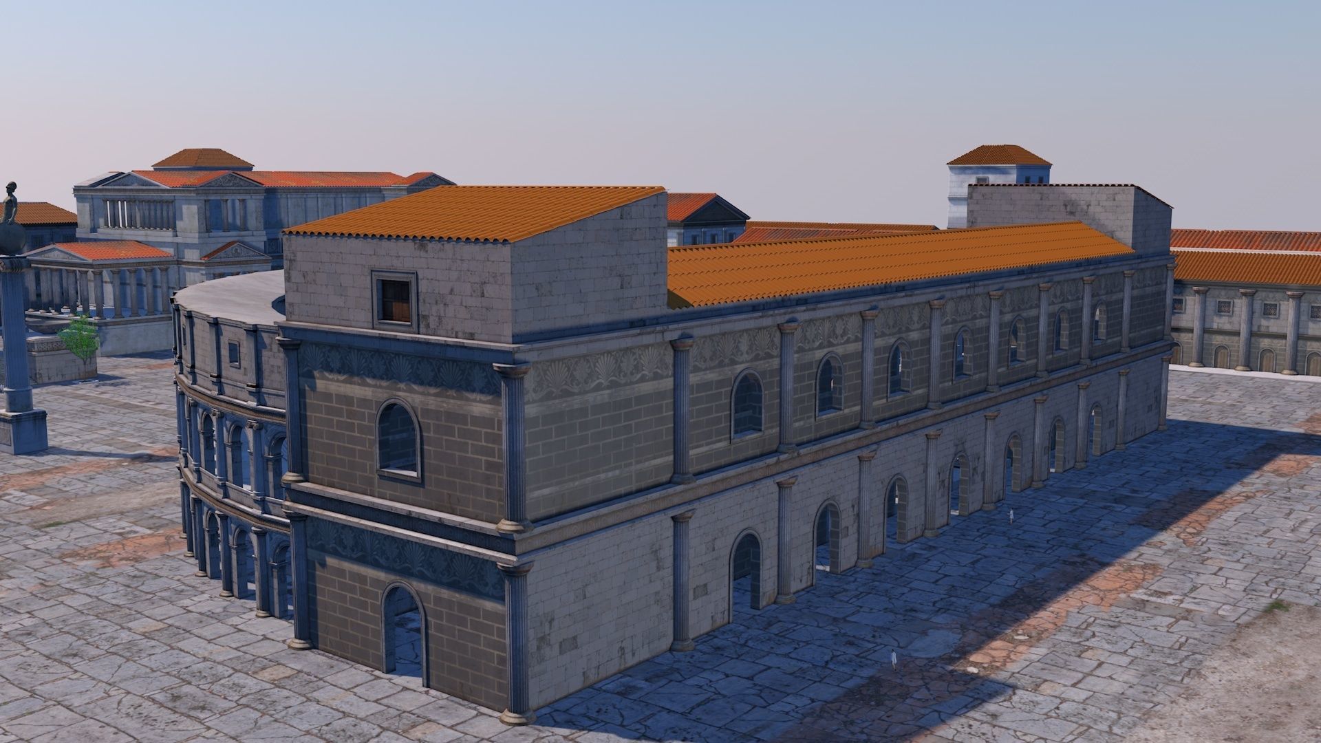 Classic romanic city 3D model_13