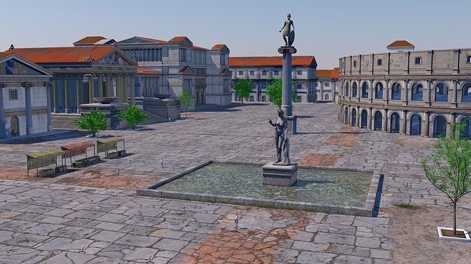 Classic romanic city 3D model