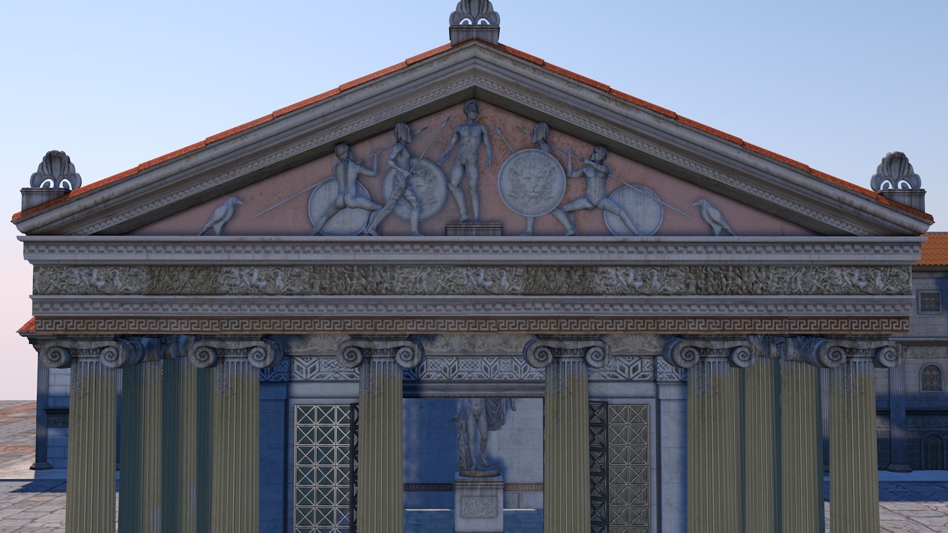 Classic romanic city 3D model_5