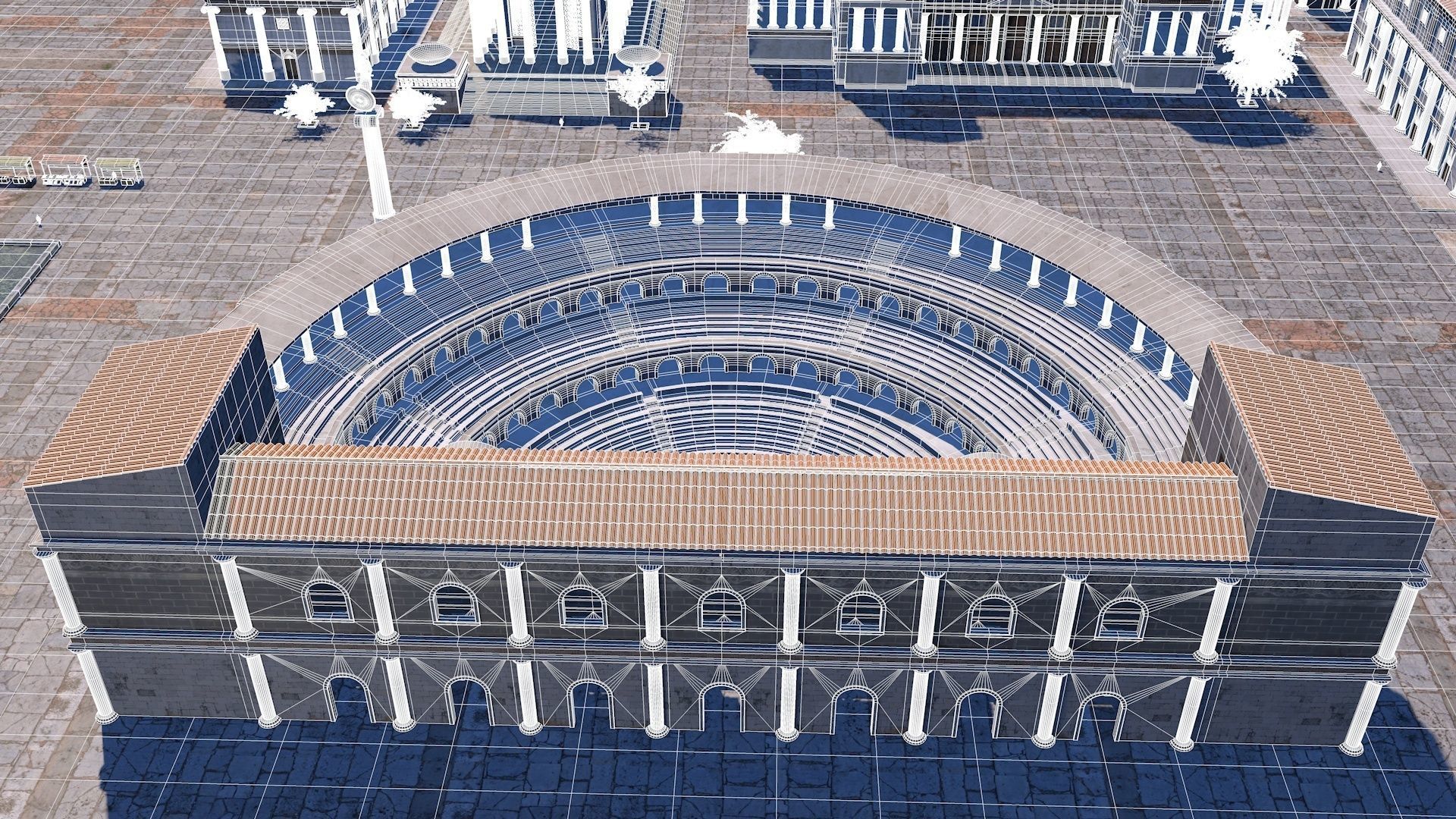 Classic romanic city 3D model_33