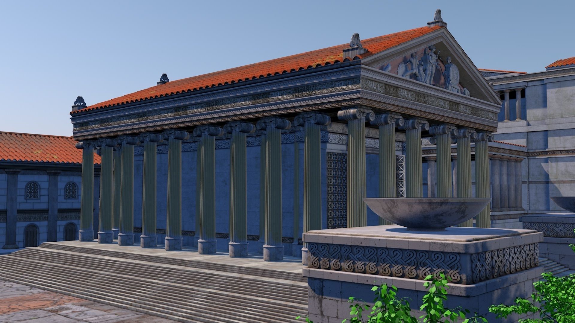 Classic romanic city 3D model_3