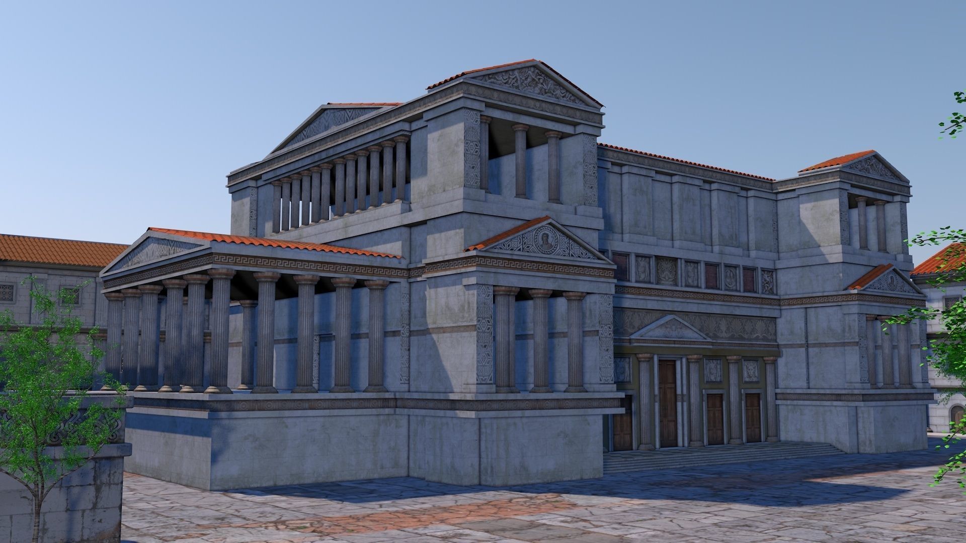 Classic romanic city 3D model_16