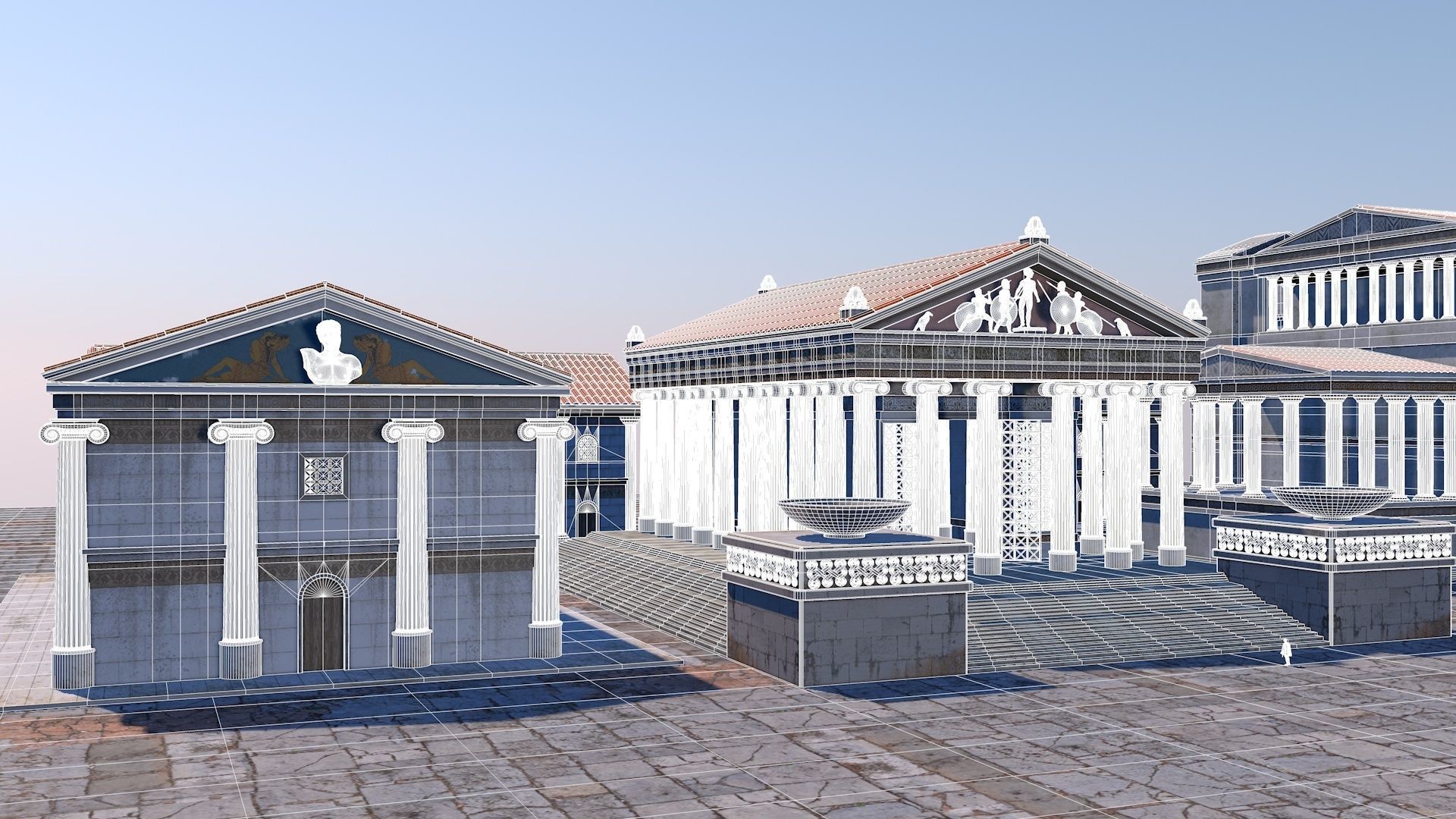 Classic romanic city 3D model_35